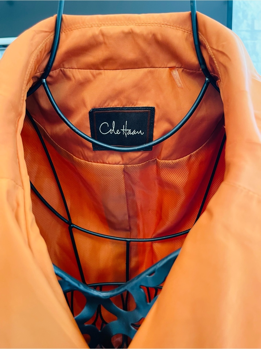 Cole Haan Perfect Orange Trench Coat Tie Waist / Tie Sleeves,a timeless-classic! - Picture 3 of 7
